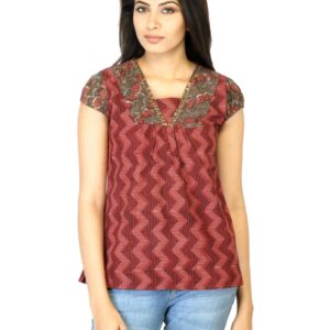 Mother Earth Women Red Printed Top