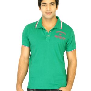 Flying Machine Men Printed Green Polo Tshirts