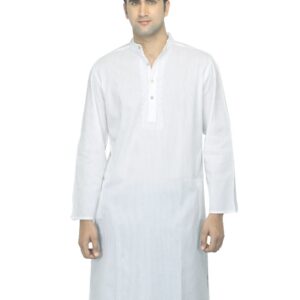 Fabindia Men Striped White Kurta