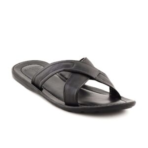Enroute Men Leather Black Sandals