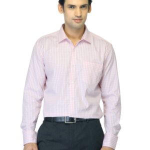 John Miller Men Check Pink Shirt