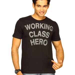 John Lenon Men's Working Class Hero Black T-shirt