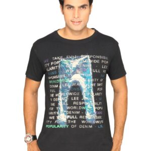 Lee Men's Printed Black T-shirt