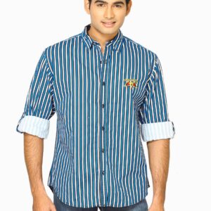 Locomotive Men Stripes Blue Shirts