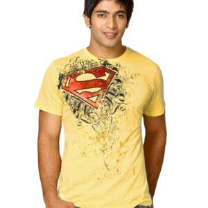 Superman Men's Foil Yellow T-shirt