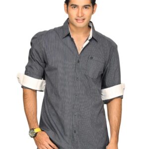 s.Oliver Men Striped Dark Blue Shirt