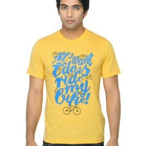 Mark Taylor Men Printed Yellow T-shirt