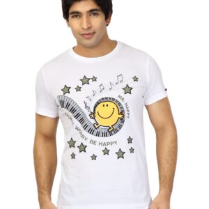 Mr. Men Men Be Happy White Tshirts
