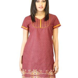 Folklore Women Maroon Printed Kurta