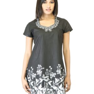 Folklore Women Black Printed Kurta