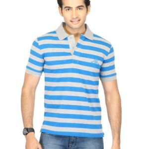 Classic Polo Men Stripes Grey Tshirts