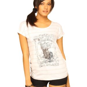Wrangler Women's Reverse Striper White T-shirt