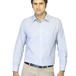 John Miller Men Check Blue Shirt