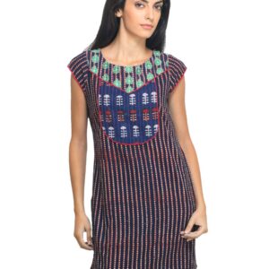 Mother Earth Women Printed Blue Kurta