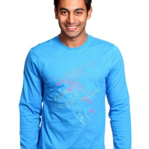 ADIDAS Mens Graffiti Crew Neck Blue T-shirt