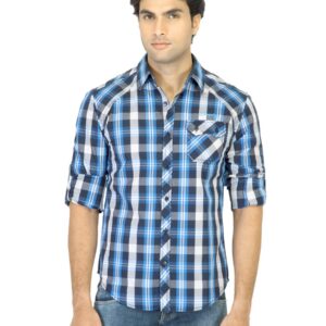 Locomotive Men Checked Blue Shirt