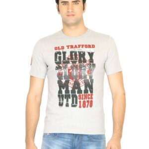 Manchester United Men Printed Grey Tshirt