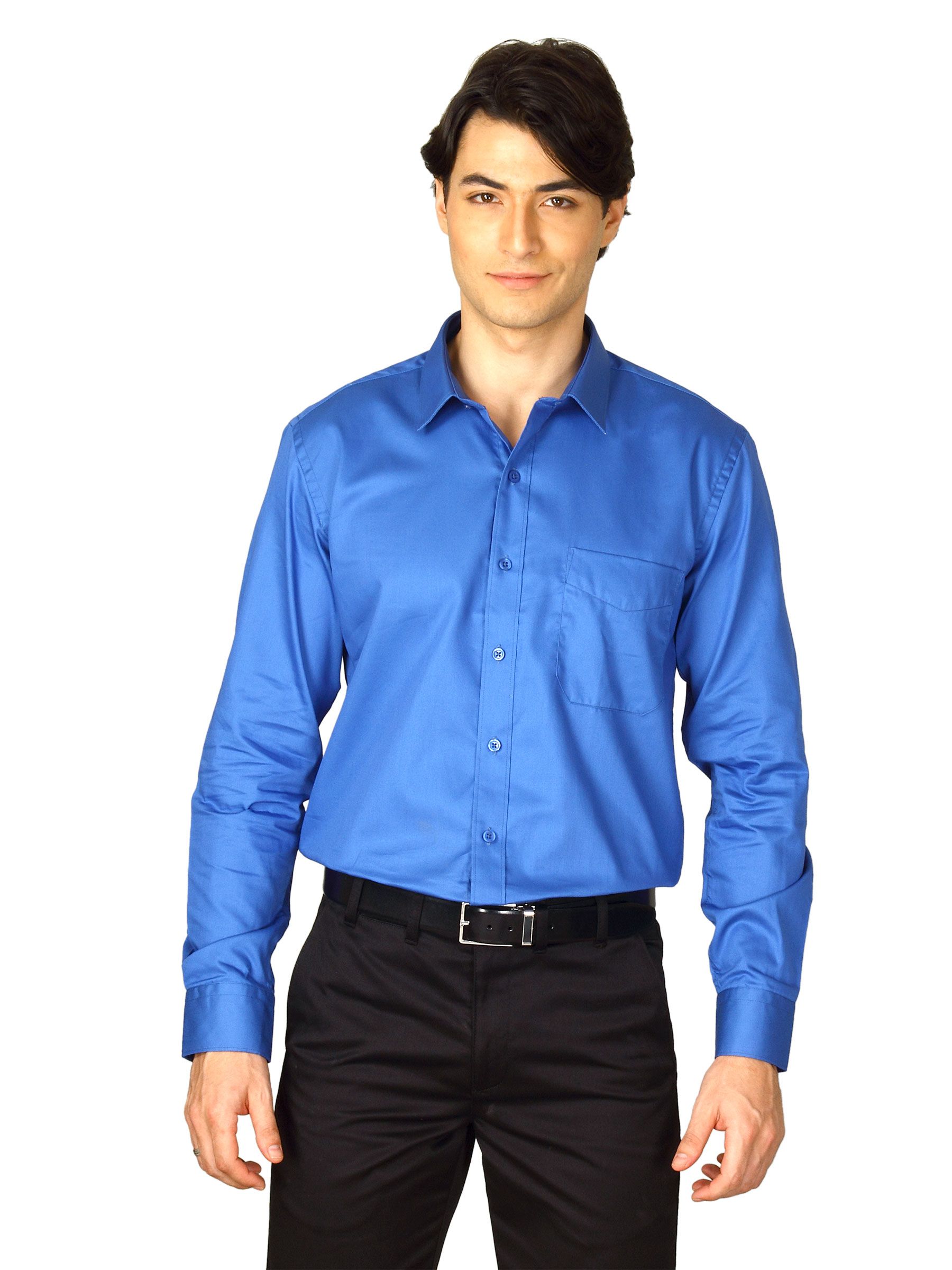 Mark Taylor Men Solid Blue Shirts