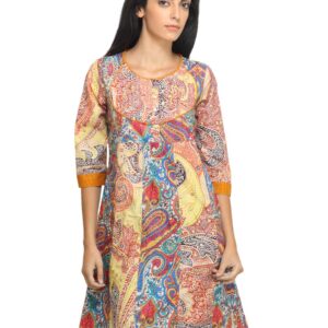 Mother Earth Women Printed Multi Coloured Kurta