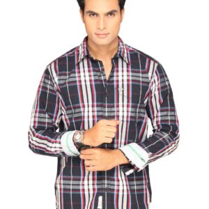 Highlander Men Blue Black Checked Shirt