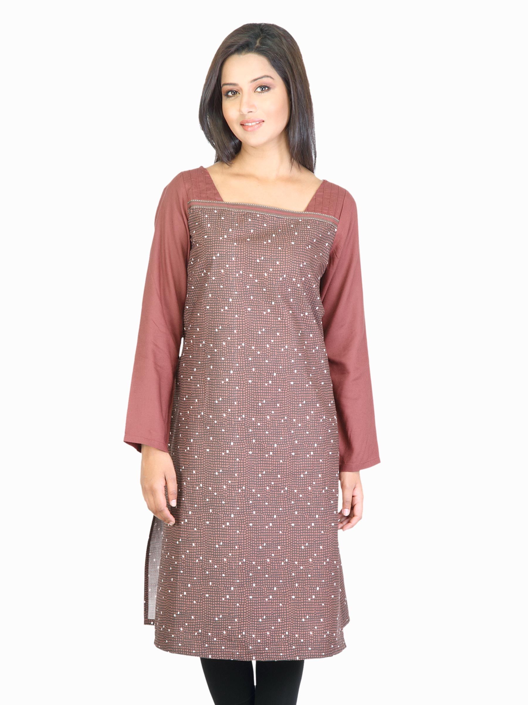W Women Brown Printed Kurta