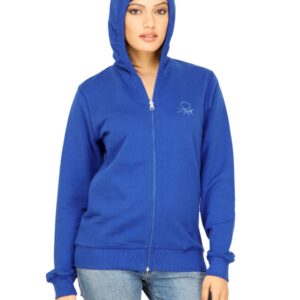 United Colors of Benetton Women Solid Blue Sweatshirt