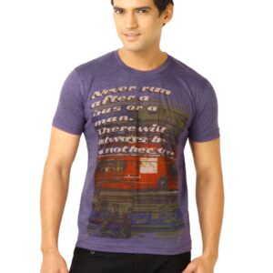 United Colors of Benetton Men Graphic Printed Purple Tshirts