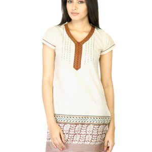 Vishudh Women Cream Printed Kurta