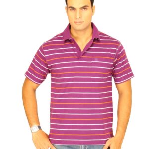 Classic Polo Men's Purple With Orange White T-shirt