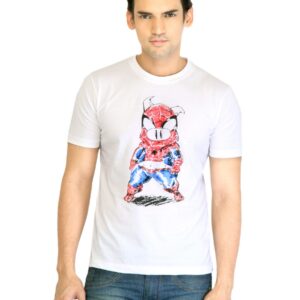 Peter England Men Printed White TShirt