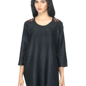 Fabindia Women Black Silk Kurti