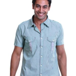 Probase Men Blue Slim Fit Solid Casual Shirt