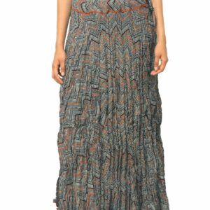 Fabindia Women Printed Black Ghera Skirt