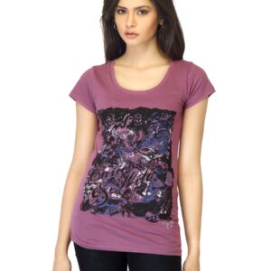 Jealous 21 Women Printed Mauve T-shirt