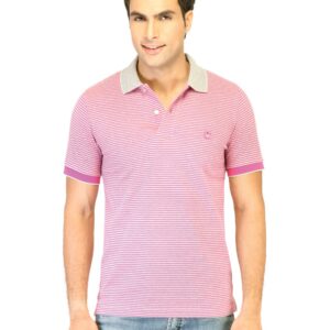 United Colors of Benetton Men Stripes Pink Tshirts