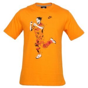 Nike Men Printed Orange T-shirt