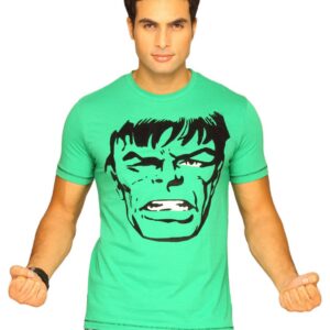 Marvel Men's Hulk Big Face Light Green T-shirt
