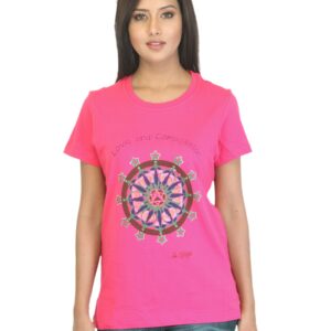Urban Yoga Women Printed Pink T-shirt