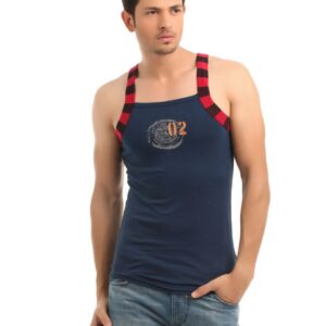 Facit Men Navy Blue Innerwear Vest