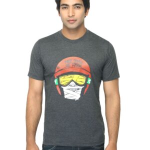 Mark Taylor Men Printed Charcoal T-shirt