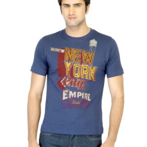 Locomotive Men Printed Blue T-shirt