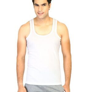 Hanes Men Jersey VestPack Of 2 White Innerwear Vests