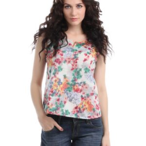 Myntra Women Off White Printed Top