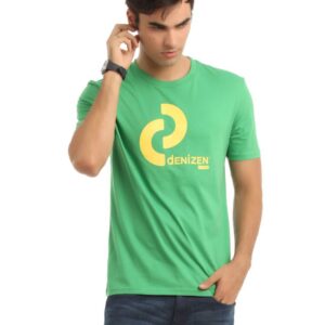 Denizen Men Green Printed T-shirt