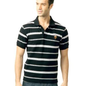 U.S. Polo Assn. Men Stripes Black  Polo Tshirt