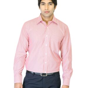 Mark Taylor Men Red Striped Shirt