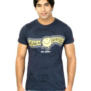 Mr. Men Men Mr.Happy Navy Blue Tshirts