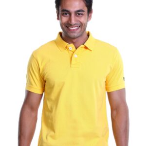 Basics Men Yellow Polo T-shirt