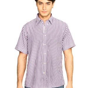 Indigo Nation Men Stripes Shirt Purple Shirts