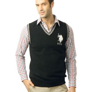 U.S. Polo Assn. Men Solid Black Sweater
